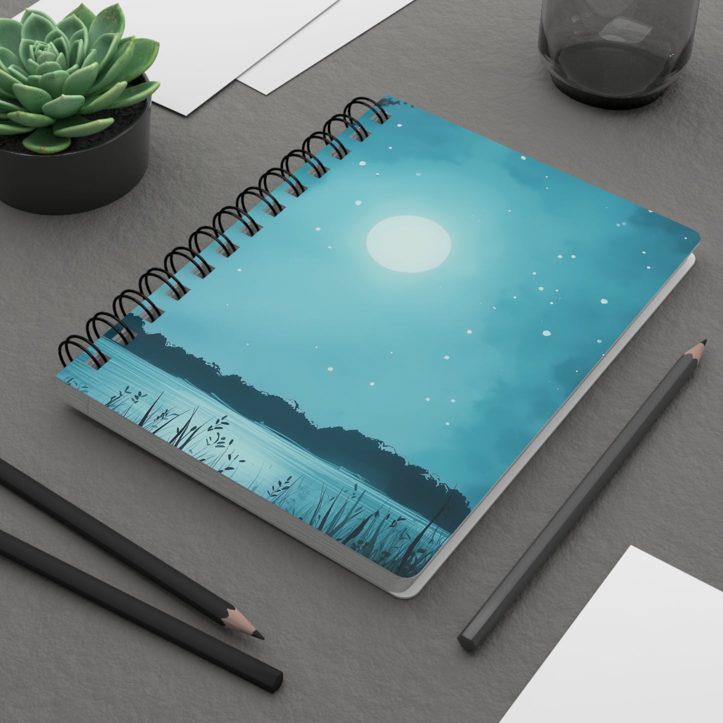 Moonlit Lake | Premium Spiral Journal