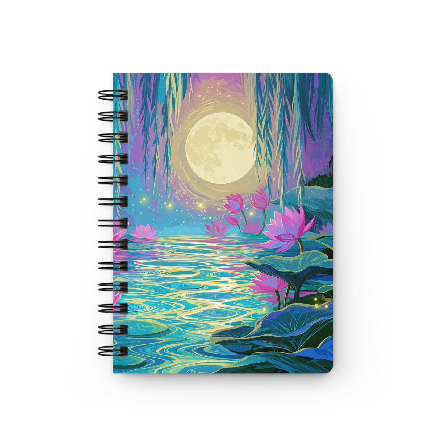 Moonlit Lotus Pond | Premium Spiral Journal