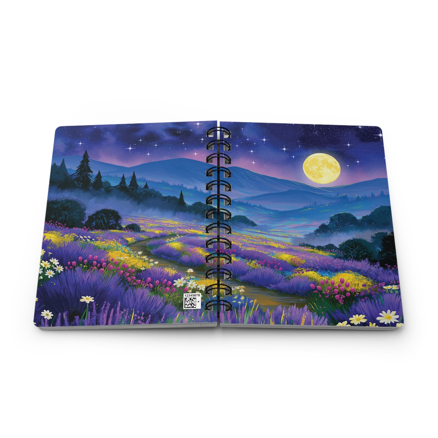 Moonlit Flower Valley – Premium Spiral Journal