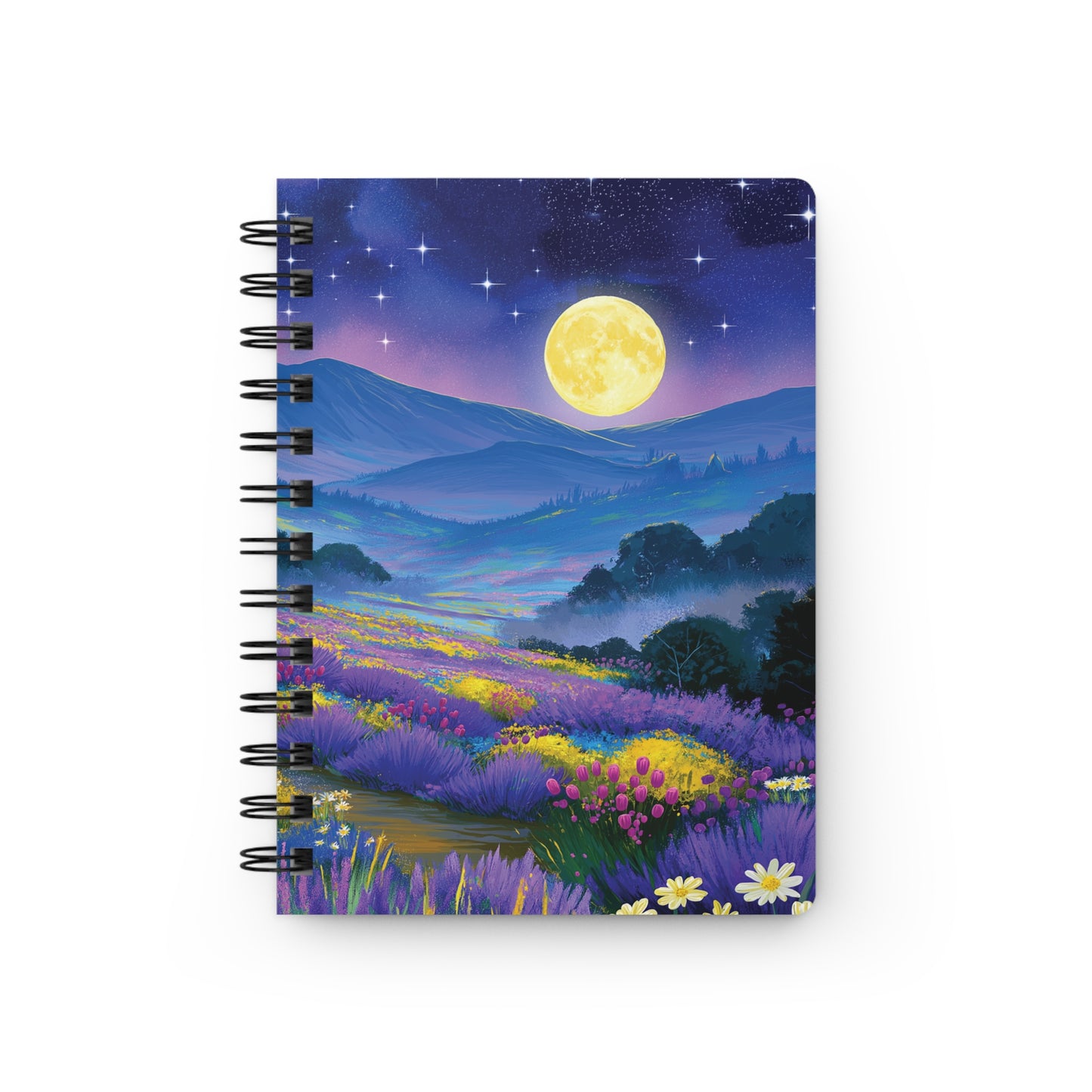 Moonlit Flower Valley – Premium Spiral Journal